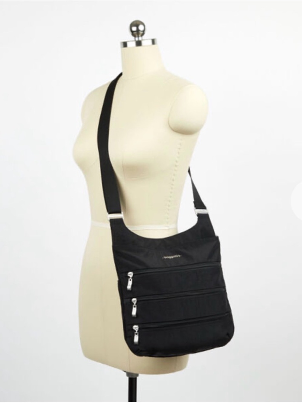 ☀️3/$15 Baggallini Legacy Big Zipper Bagg Nylon Crossbody Travel Messenger Bag